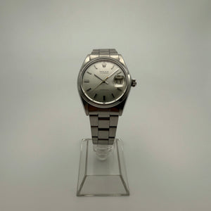 Rolex Oysterdate Precision 6694 with Silver Linen Dial, Folded Links Oyster Strap and Rolex Box