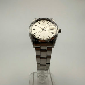 Rolex Oysterdate Precision 6694 with Silver Linen Dial, Folded Links Oyster Strap and Rolex Box